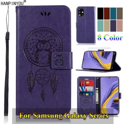 For Samsung Galaxy A51 A71 A91 S8 S9 Plus Note 5 8 9 3D Pattern Owl Luxury Flip PU Leather Case Card Insert Wallet Stand Cover