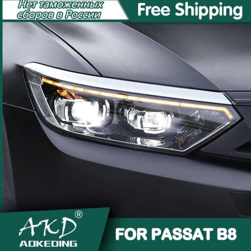Headlights For VW Passat B8 Europe 2015-2019 DRL Day Running Light Head Lamp LED Bi Xenon Bulb Fog Lights Tuning Car Accessory