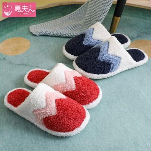 Cotton Slippers Female Winter Lovely Home Warm Couple Antiskid Mens Household Wool Slippers House Shoes Slippers for Girls