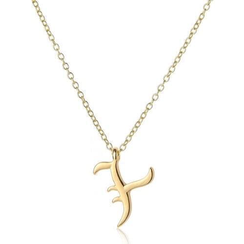 Cursive English letter Y name Sign Personality pendant chain necklace alphabet Initial sign friend family gift necklace jewelry