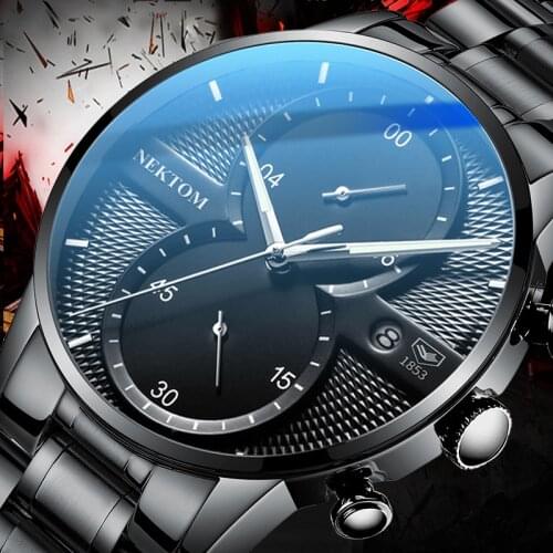 NEKTOM 2019 Hot New Design Curren Fashion Men Sports Watches Men Full Steel Quartz Analog Military Style Watch Relogio Masculino