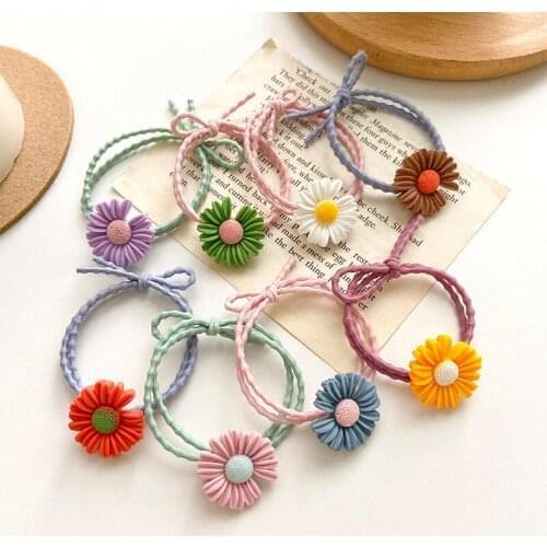 Fashion Daisy Flower Elastic Hair Bands Girls Hair Accessories Scrunchy Headbands Colorful Hair Accessories Cute Women Hair Gum