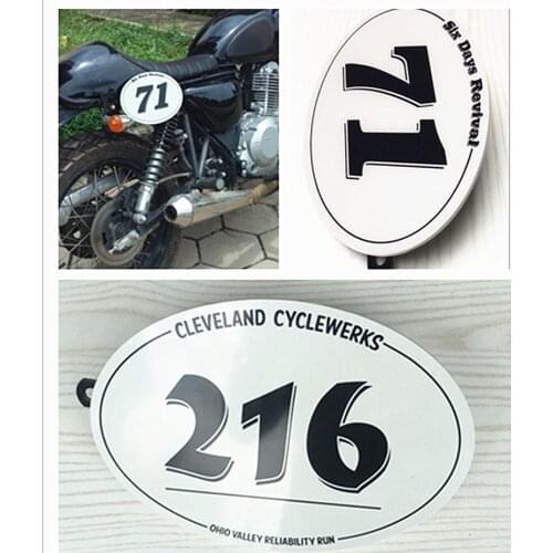 MOTO4U 2PCS Table NUMBER PLATE For MOTO CAFE RACER tracker scrambler