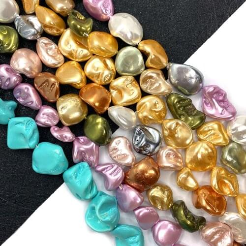 Multi-color Artificial Pearls Irregular Shapes Mother-of-pearl for DIY Handmade Ladies Fashion Necklaces Jewelry Accessories