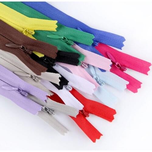 50pcs/bag 15cm 35cm 40cm 50cm 55cm 60cm Long Invisible Zippers DIY Nylon Coil Zipper For Sewing Clothes Accessory fermeture ecla