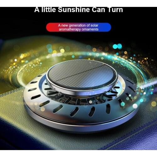 Automotive Air Freshener Solar Powered Turbine Aroma Ornaments Car Aromatherapy Perfume Diffuser Decor for Comfortable Driving