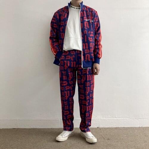 Palm angels Street hip-hop Popular fashion personality all-match simple striped running casual Mens Sets PA054