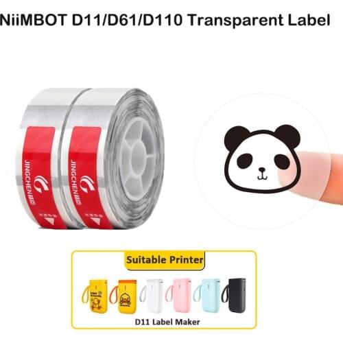 Clear Taper NIIMBOT Lable Maker Tape (0.55" x 1.57") Printer Sticker Paper with Self-Adhesive for D11 Label Maker (Transparent)
