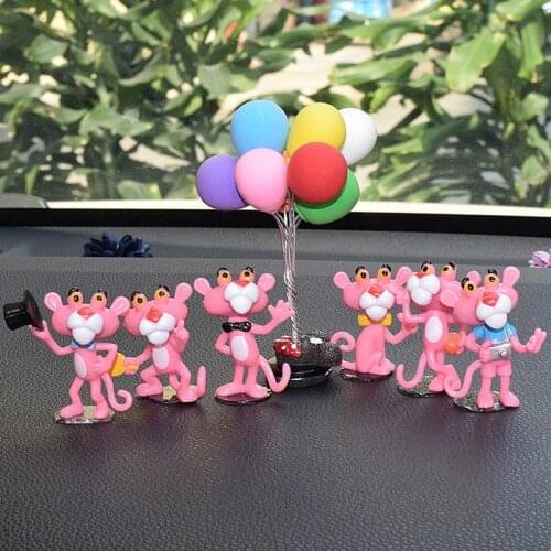 Pink Panther Auto decoration cartoon lovely color small balloon decoration dashboard Ornament car styling for lady gift