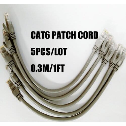 5pcs/lot Best Price Wire Cable CAT6 UTP 0.3M/1.0FT RJ45 Round Lan Cable Ethernet Cables Network Wire Patch Cord Made In China