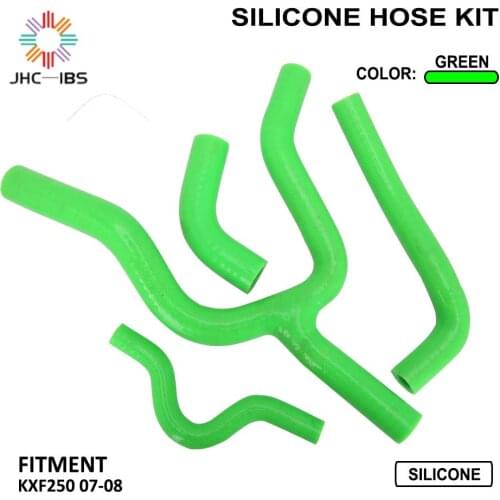 Motorcycle Silicone Radiator Coolant Hose For KAWASAKI KXF250 KX250F KXF 250 2007 2008 07-08 Motocross Green Water Pipe