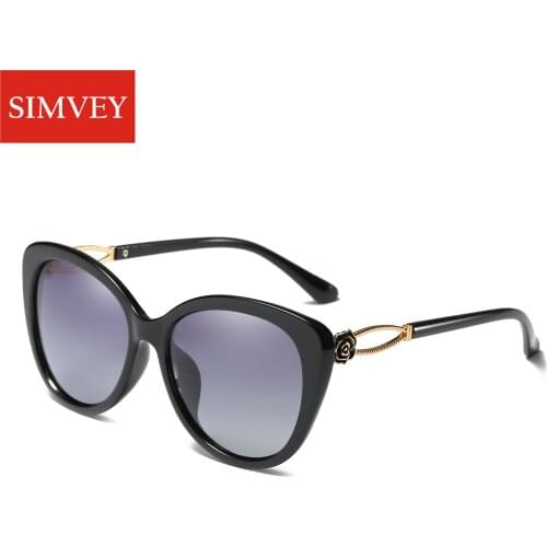 Simvey 2017 Fashion Trendy Women Brand Designer Oversized Cat Eye Sunglasses Retro Ladies Big Shade UV400 with Flower