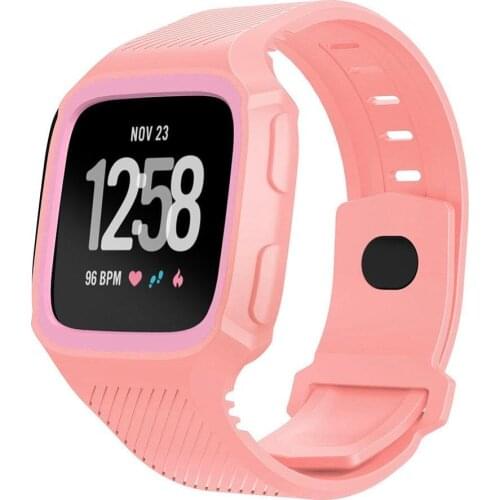 Replacement Sports Silicone Adjustable Watch Band Wrist Strap for Fitbit Versa Smart Wearable Devices Accessories