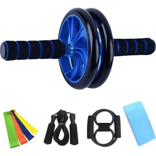 8 piece set Yoga Fitness Bands Resistance Skipping Rope Abdominal Roller Wheels Elastique Musculation Sport Training Equipment