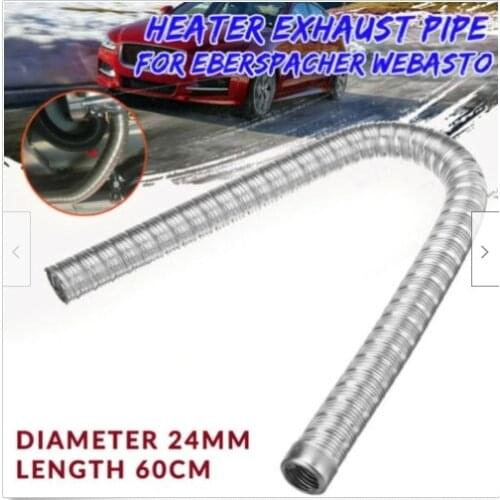 Stainless Steel Parking Air Heater Exhaust Pipe 60cm*24mm Double-Walled Diesel Heater Exhaust Pipe Diesel Gas Vent Hose