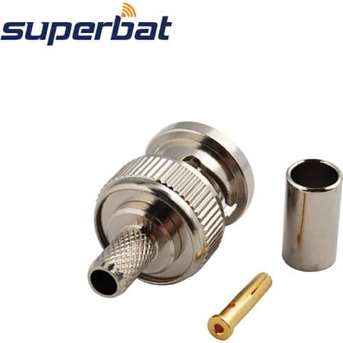 Superbat RP-BNC Crimp Plug(Female Pin) Connector for RF Coaxial Cable RG58,RG142,LMR195