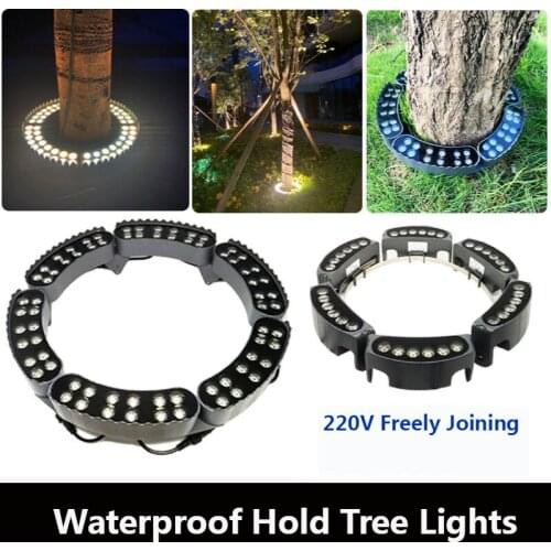 Led Tree Lamp 220V Ring Tree Shooting Lamp Outdoor Landscape Waterproof Pole Holding Lamp Corrugated Light 60W 48W 36W 12W 6W