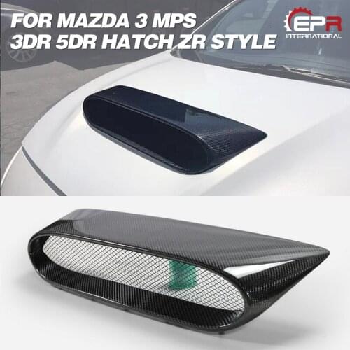 Carbon Cold Air Intake Vents For Mazda 3 MPS 3Dr 5Dr(2014-2018) Hatch ZR Style Large Hood Scoop Body Kits Trim For Mazda3 Racing