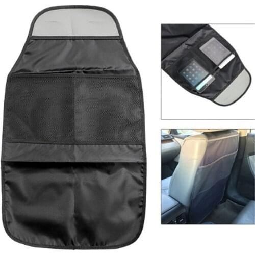 Universal Car Seat Back Anti-dirty Pad Anti-Kick Mat Storage Bag Protector Cover Keep Clean With Storage Bag Waterproof Black