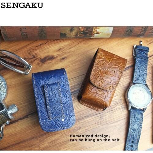 Vintage Genuine Leather Glasses Bag Handmade Floding Cowhide Reading Glasses Box Soft Portector Travel Pack Pouch Hasp Eyewear