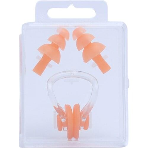 1 Set Waterproof Swimming Earplugs Nose Clip Case Protective Prevent Water Protection Ear Plug Soft Silicone Swim Dive Supplies