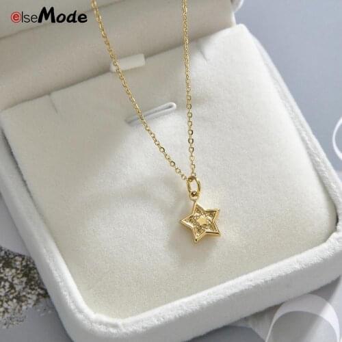 ELSEMODE Fashion Simple Double Star Pendant Necklace Stainless Steel Women Wedding Party Jewelery Necklace Dropshipping
