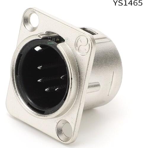 1Pcs Yongsheng YS1465/1455-BG five-core male XLR base D-type light DMX signal control audio and video HIFI accessories