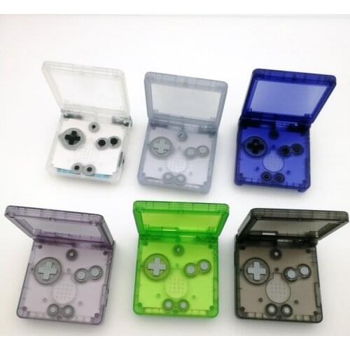 10pcs/lot Clear Green glacier Clear white Clear purple For GameBoy Advance SP Shell For GBA SP console Housing Case Cover