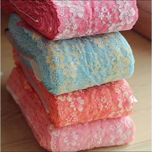 3 Yards/lot 16cm Free Shipping Embroidered Elastic Lace Fabric Exquisite Lace Trim Appliques Wedding Decor Craft