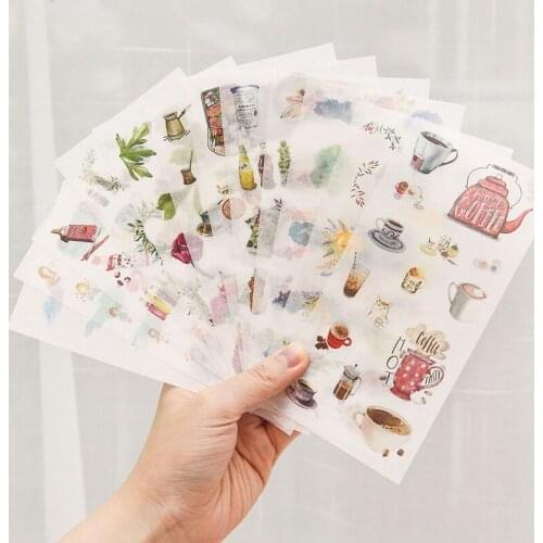 6 Pcs/lot Creative Kawaii Animal Plants Sticky Paper Cute Decorative Stickers For Scrapbooking Diary Album