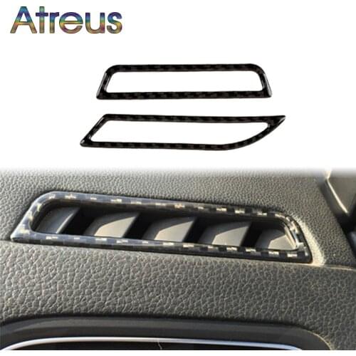 Atreus 2pcs Dashboard Vent Outlet Carbon Fiber Trim Car Stickers For Volkswagen VW Golf 7 GTI MK7 Accessories 2013-2016 2017