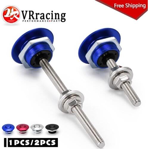 FREE SHIPPING 1.25" Universal JDM Style Push Button Billet Hood Pins Lock Clip Kit Car Quick Pins For BMW ect VR-HPL04/05