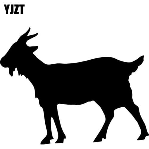YJZT 15.7CM*12.4CM Goat Decorate Pattern Bumper Car Sticker Vinyl Decal Black/Silver C4-2990