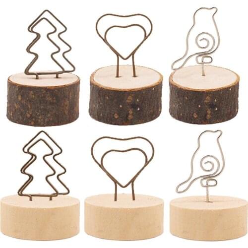 10Pcs Wood Table Number Holder Wedding Photo Menu Holder Note Picture Frame Clip Name Place Card Holder Party Decor Accessories