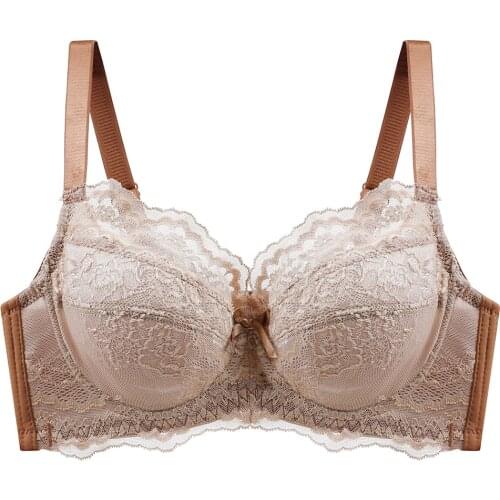 Breathable Comfortable Women Bra Push Up Ultra-Thin See Through Bralette Full Cup Lingerie Underwire Sexy Lace Female Underwear