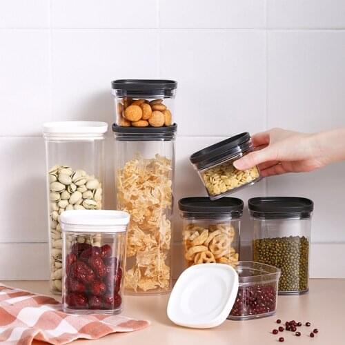 Sealed can food grade plastic transparent bean grain storage can kitchen grain storage box Glass Tank Kitchen Miscellaneous