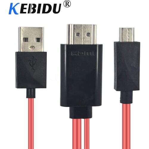 Kebidu 1080P 2M HDMI-compatible Cable Micro USB To HDMI-compatible Cable Output Audio Adapter HDTV Adaptor For Samsung Galaxy