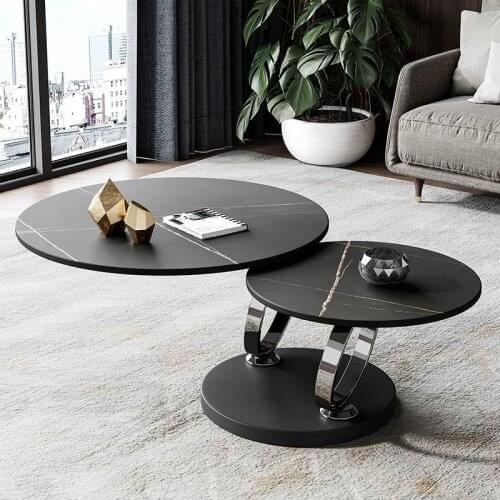 Coffee Table Rock Plate Rotatable Multi-Functional Size round Small Apartment Modern Simple Net Red Creative Tea Table