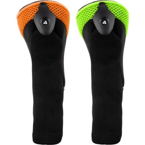 Set of 2 Neoprene Hybrid Golf Club Head Cover Headcovers Long Sleeve Cover for Golf Hybrid Clubs
