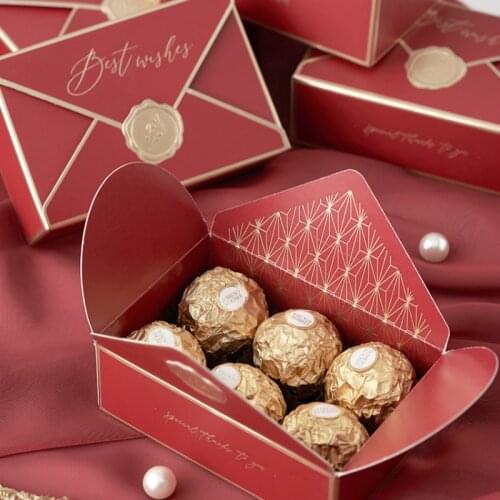 20pcs Envelope Shape Chocolate Candy Box Wedding Decorations Birthday Party Gift Favors Packaging for Guests