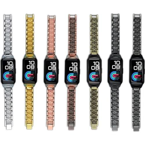 Retro Metal Strap For Huawei Honor Band 6 Smart Wristband Stainless Steel Vintage 3D Engraving Embossed Belt For Huawei Band 6