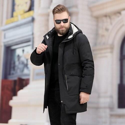 Plus Size 8xl 7xl New Men Long White Duck Down Jacket With Hood High Quality Brand Male Warm Winter Coat Casual Winter Outerwer