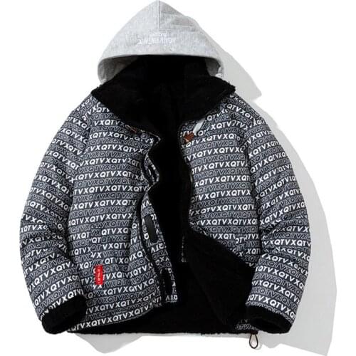 2021 Winter Down Jacket Men Women 2 Side Wearable Cashmere Velvet Thick Hooded Coat Puffer Quilted Brand Padded Clothing Teen