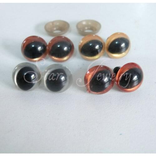 10mm four color safety plastic toy cat eyes with soft washer