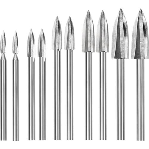 10PCS Wood Carving Drill Bit Steel Carving Drill Bit Set Is Used for Woodworking Carbide Grinding Drill Bit Carving