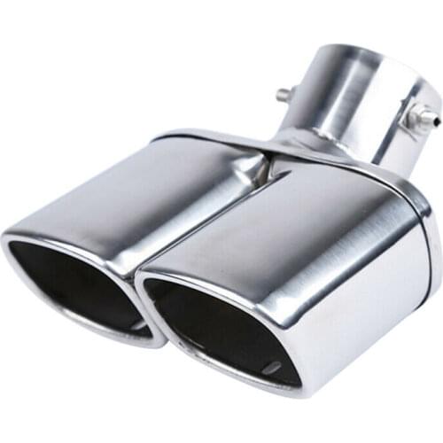 Stainless Steel Car Double Tube Mufflers Exhaust Pipe Decoration Outlet Tail Throat for Mitsubishi Outlander 2WD 2013-2018