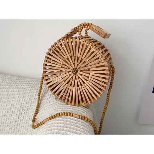 NEW Elegant Female Weave Tote bag 2021 Fashion New High quality Womens Designer Handbag Round bag Straw Beach Travel bag