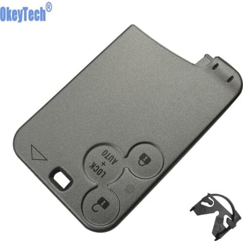 OkeyTech 3 Button Blank Remote Control Car Key Card Case Shell Cover For Renault Laguna Megane Modus Clio 2 Kangoo Logan Sandero