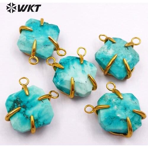 WT-P1336 wholesale fashion women jewelry natural stone mini pendants with 24k gold metal plated 2018 new design