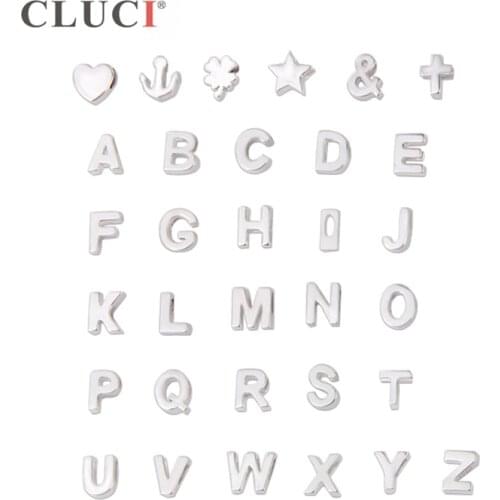 CLUCI Silver 925 Pendant for Necklace Jewelry Making 26 Letters Shaped Customizable Pendant for Women Only Pendant SF003SB